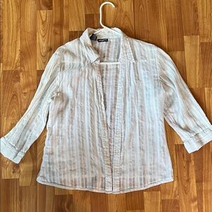 Lightweight White Button Down Shirt fits like a medium